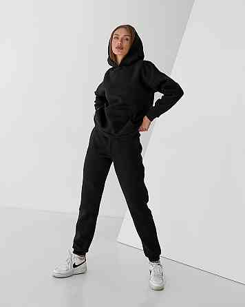 Женский спортивный теплый костюм оверсайз Черный XL Харьков