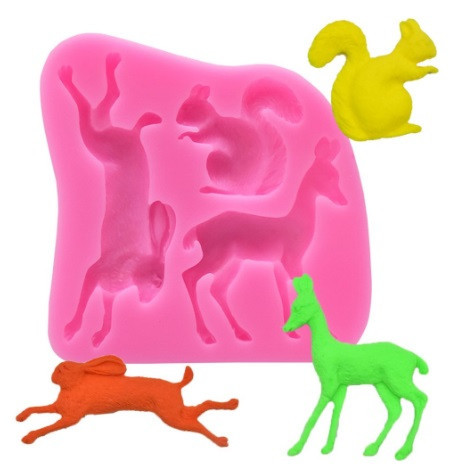 Молд силиконовый Лесные звери 95 на 95 см розовый Киев - изображение 1