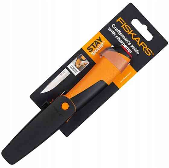 Усиленный Нож для Ремесленника с чехлом-точилкой Fiskars (1023620) Нержавеющая сталь Нововолынск