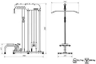 Тренажер Marbo Wyciąg stacjonarny z siedziskiem Semi-Pro MS-W101 Київ - фото 1