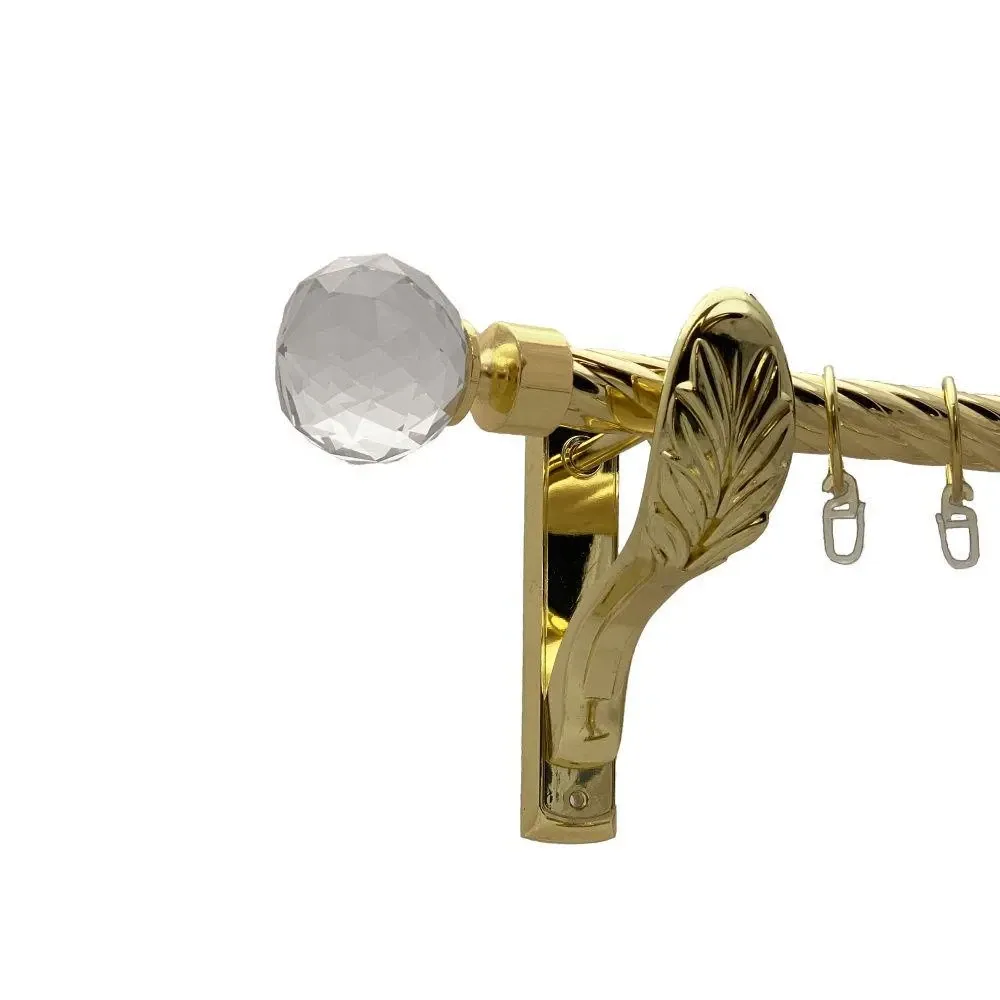 Карниз Orvit Люміера металевий однорядний ретро скручена труба кільце металеве Золото 25 мм 160 см Львов - изображение 1