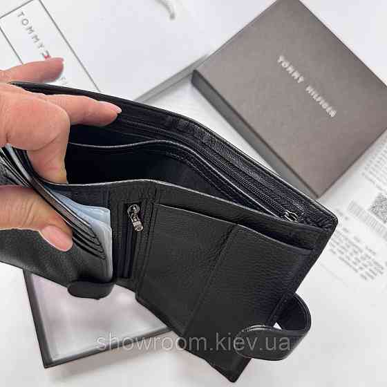 Мужское вертикальное брендовое портмоне на кнопке TH (6602) Киев