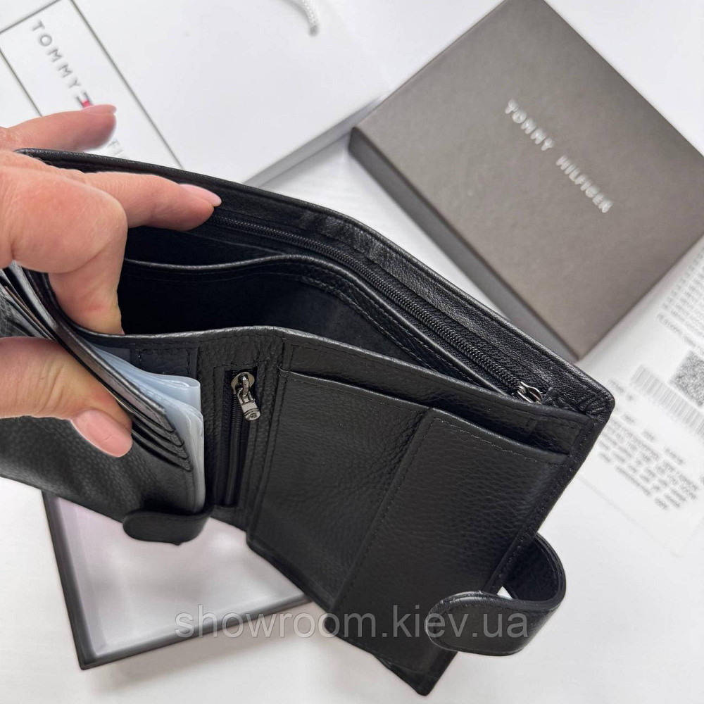Чоловіче вертикальне брендове портмоне на кнопці TH (6602) Київ - фото 4