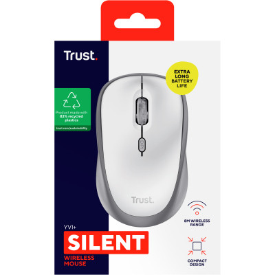 Мишка Trust Yvi+ Silent Wireless/Bluetooth White (25513) Вінниця - фото 8