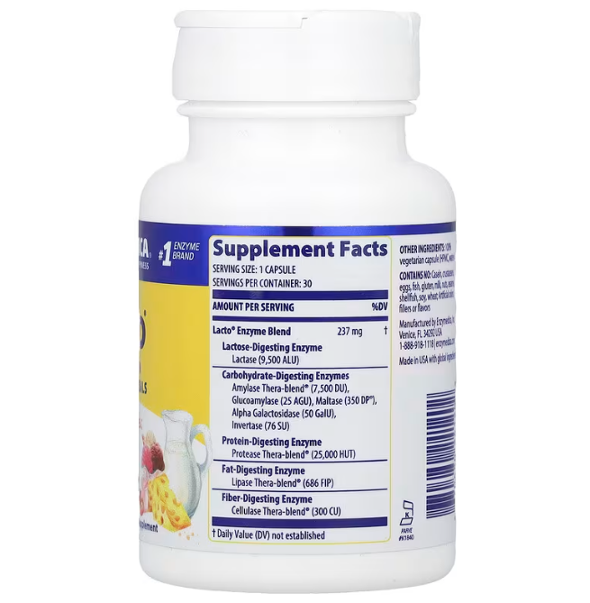 Ферменти для перетравлення лактози Enzymedica Lacto 30 капсул Київ - фото 2