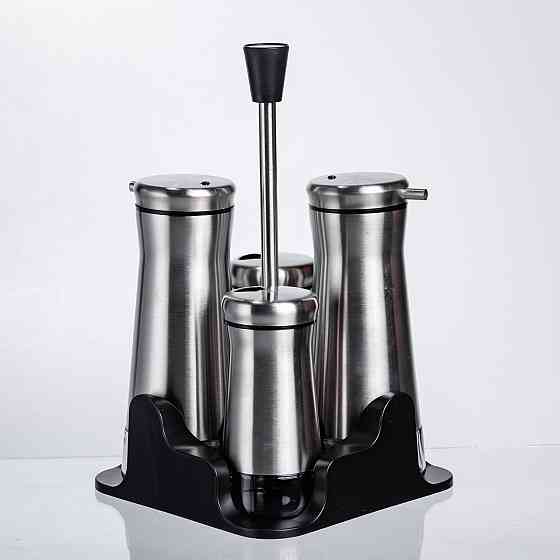 Набір баночок для спецій та рідких текстур 4 предмети на підставці, сталь HP-1346 Коломия