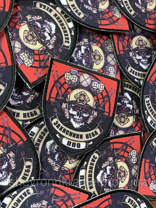 Печатный шеврон ПВО (Форма щит. На липучке) Размер 8x7.5см Киев - изображение 3