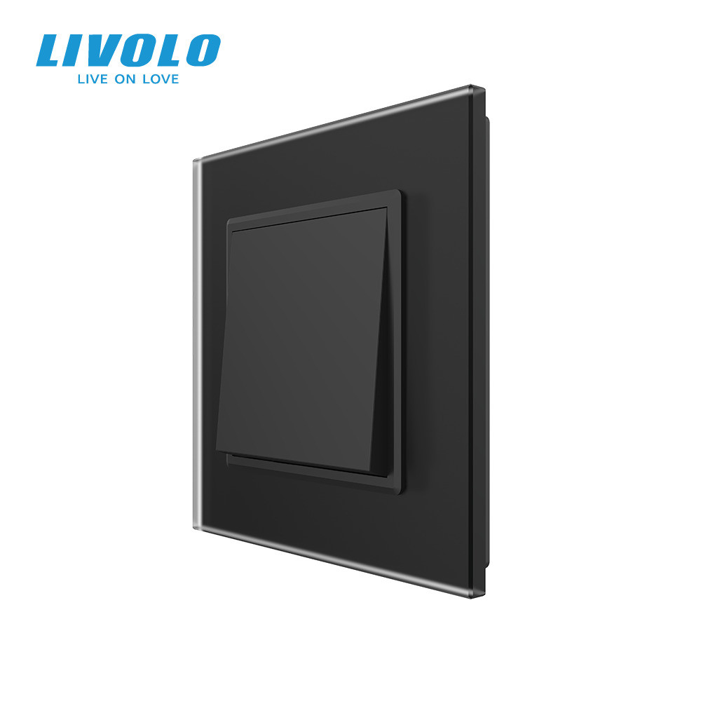 LIVOLO Одноклавішний перехресний вимикач LIVOLO чорний матовий скло Коломия - фото 9
