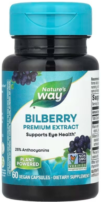 Экстракт черники для зрения Nature's Way Bilberry Standardized 60 капс Киев - изображение 2
