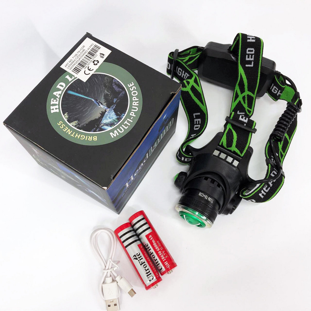 Головной фонарь с зарядным устройством, Фонарик налобный мощный, Яркий светодиодный мощный фонарь BU-35 Киев - изображение 6