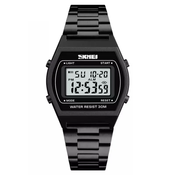 Наручний електронний ретро годинник Skmei 1328 Чорний Вінниця