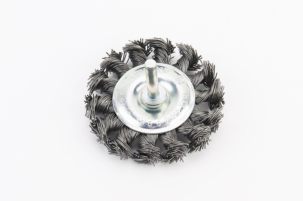 Щітка дискова зі стрижнем 1/4" D-75мм з плетеного дроту BT-8075 Киев - изображение 1