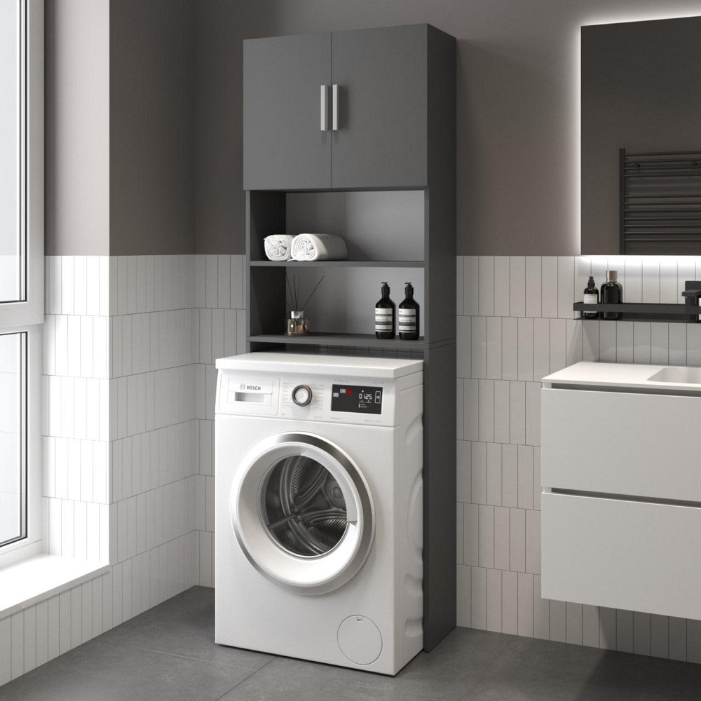 Тумба под стиральную машину VAYS M-107, шкаф в ванную, ЛДСП, 64×25×190 см Львов - изображение 3