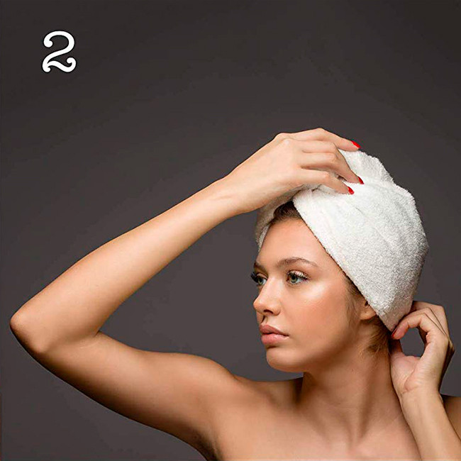 Рушник для волосся тюрбан махровий YouStar 75х26 см 100% Бавовна 400г/м2 (Білий) Суми - фото 4