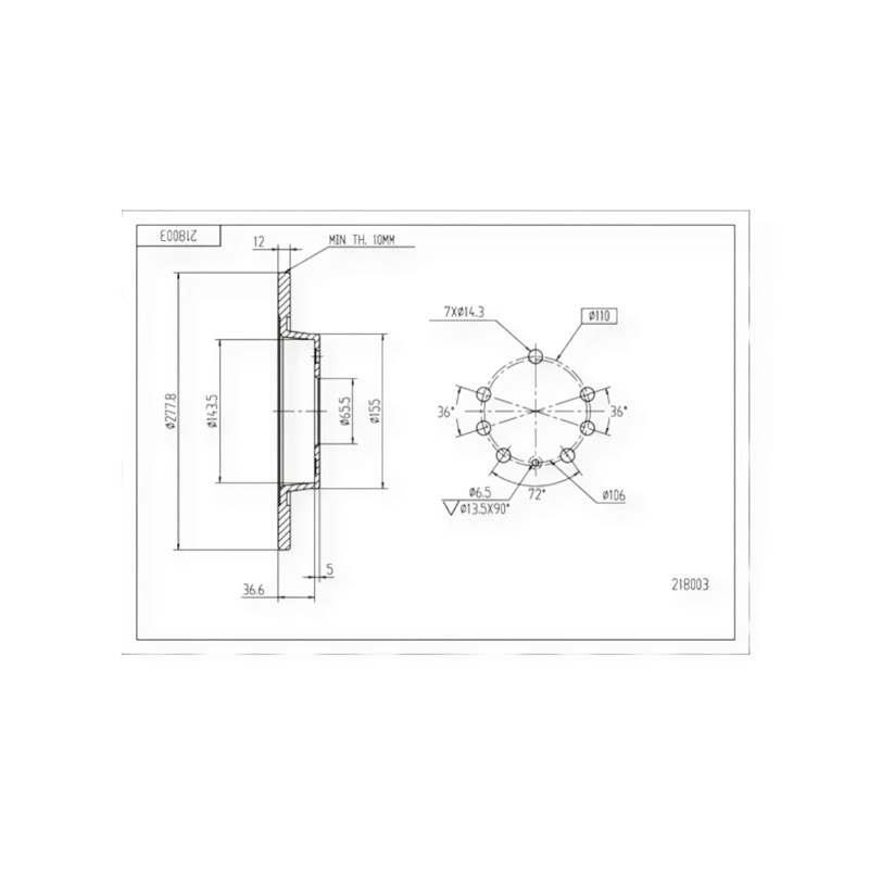 Диск Opel Vectra C задній (278mm12mm) гальмівний Мукачево - фото 1