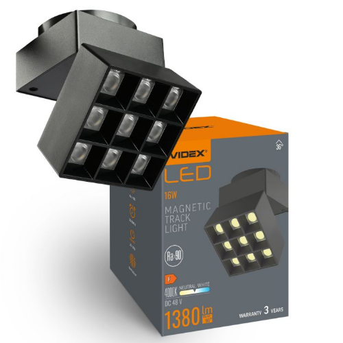 LED Світильник магнітний трековий 16W 4000К 48V чорний VL-TRMS-LE29B Videx Житомир - фото 5