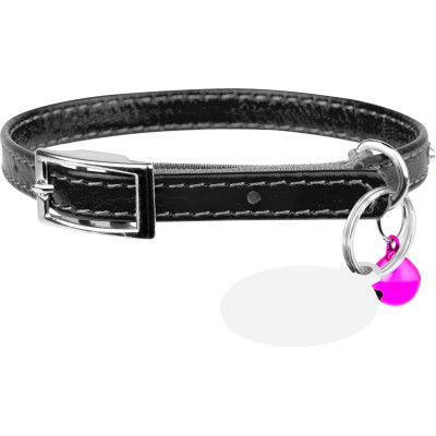 Ошейник для животных WAUDOG GLAMOUR с резинкой и стразами для кошек (черный) (32541) Винница - изображение 1