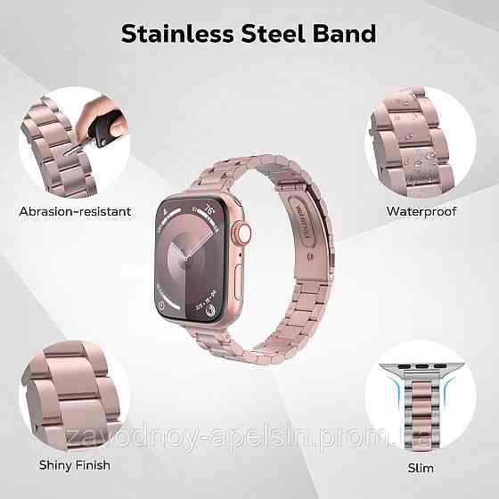 Ремінець Браслет Apple Watch 38 40 41 металевий (рожевий) Одеса
