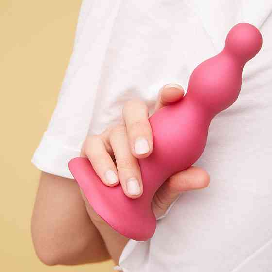 Насадка для страпона Strap-On-Me Dildo Plug Beads Framboise Metallic XXL Sex Aura Київ