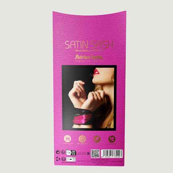 Повязка из сатина на глазу Adrien Lastic Satin Sash черно-розовая Sex Aura Киев