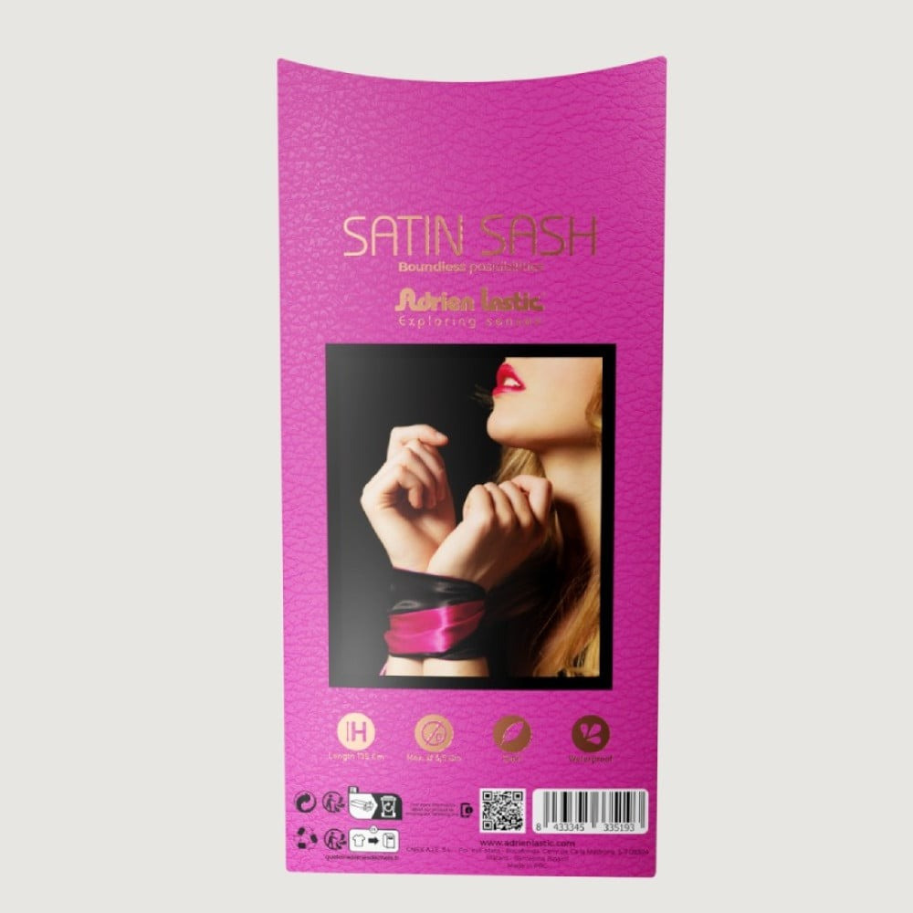 Повязка из сатина на глазу Adrien Lastic Satin Sash черно-розовая Sex Aura Киев - изображение 6