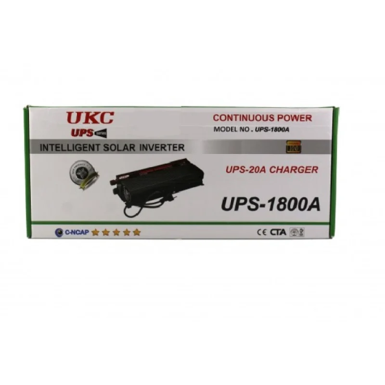 Інвертор UKC UPS-1800A 12V–220V 1800W із зарядкою АКБ 20A, перетворювач напруги із захистом Одеса