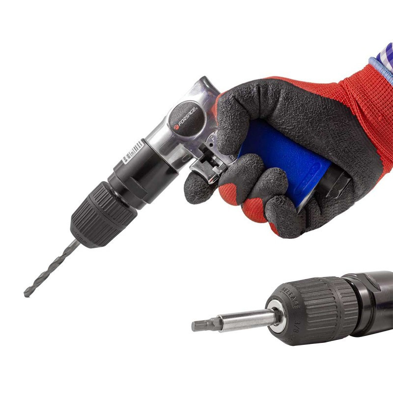 Пневмодрель з реверсом, набором біт і сверд 20пр(патрон:1-10мм,2200об/хв,6.3Bar,штуцер 1/4