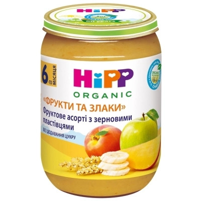 Дитяче пюре HiPP Фруктове асорті з зерновими пластівцями Фрукти і злаки, 190 г (9062300137818) Вінниця - фото 1