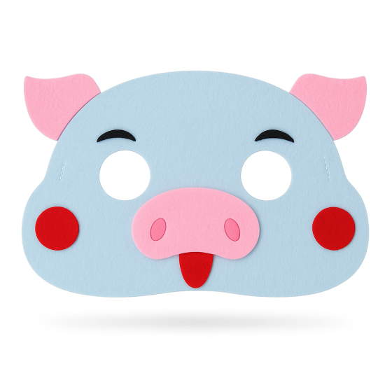 Маска поросёнка детская из фетра one size разноцветный Киев