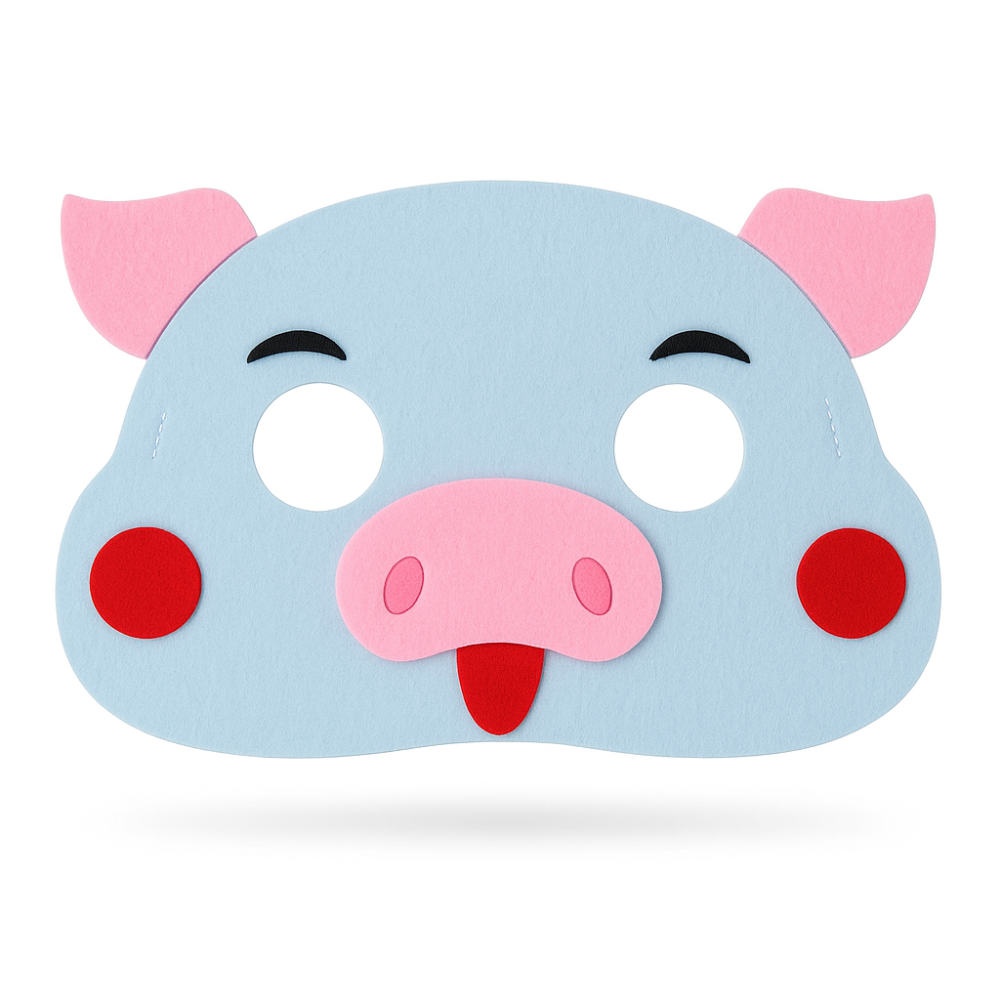 Маска поросёнка детская из фетра one size разноцветный Киев - изображение 1