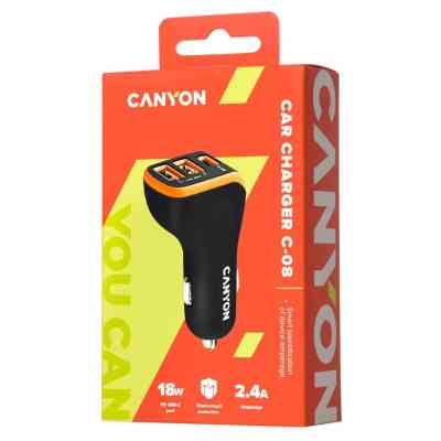 Зарядное устройство Canyon Universal 3xUSB car adapter Black+Purple (CNE-CCA08PU) Винница
