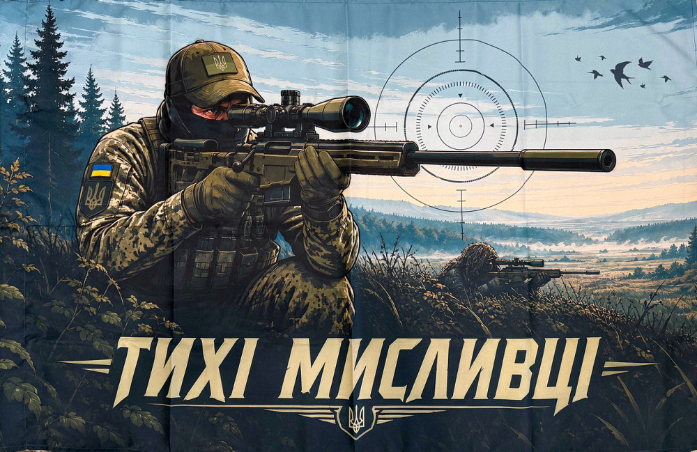 Прапор Тихі мисливці 1400х900 мм Запоріжжя - фото 1