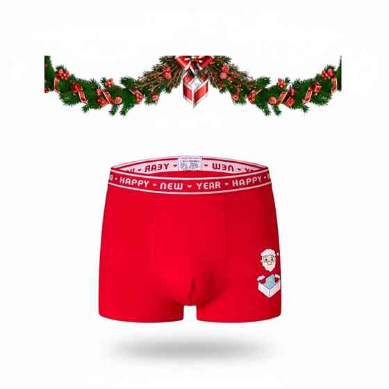 Мужские трусы боксерки новогодний принт 2XL Харьков