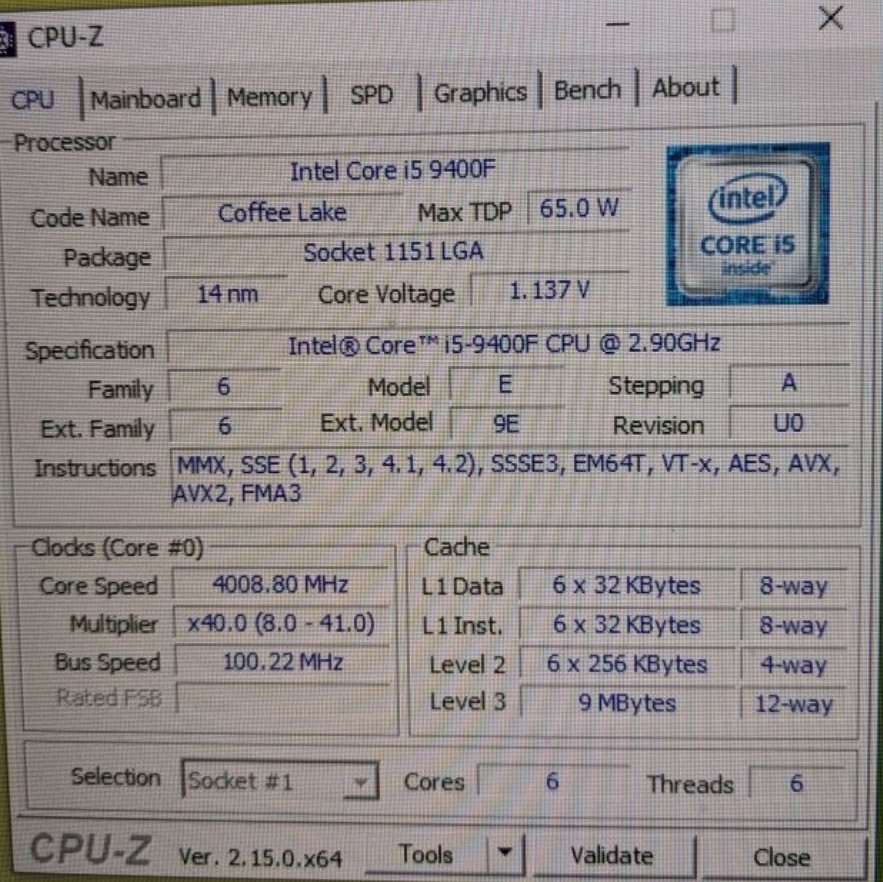 Процессор Intel (R) CORE (TM) 15-9400F. Киев - изображение 2