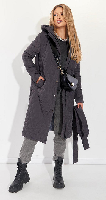 Стильне стьобане напівпальто (48) Київ - фото 4