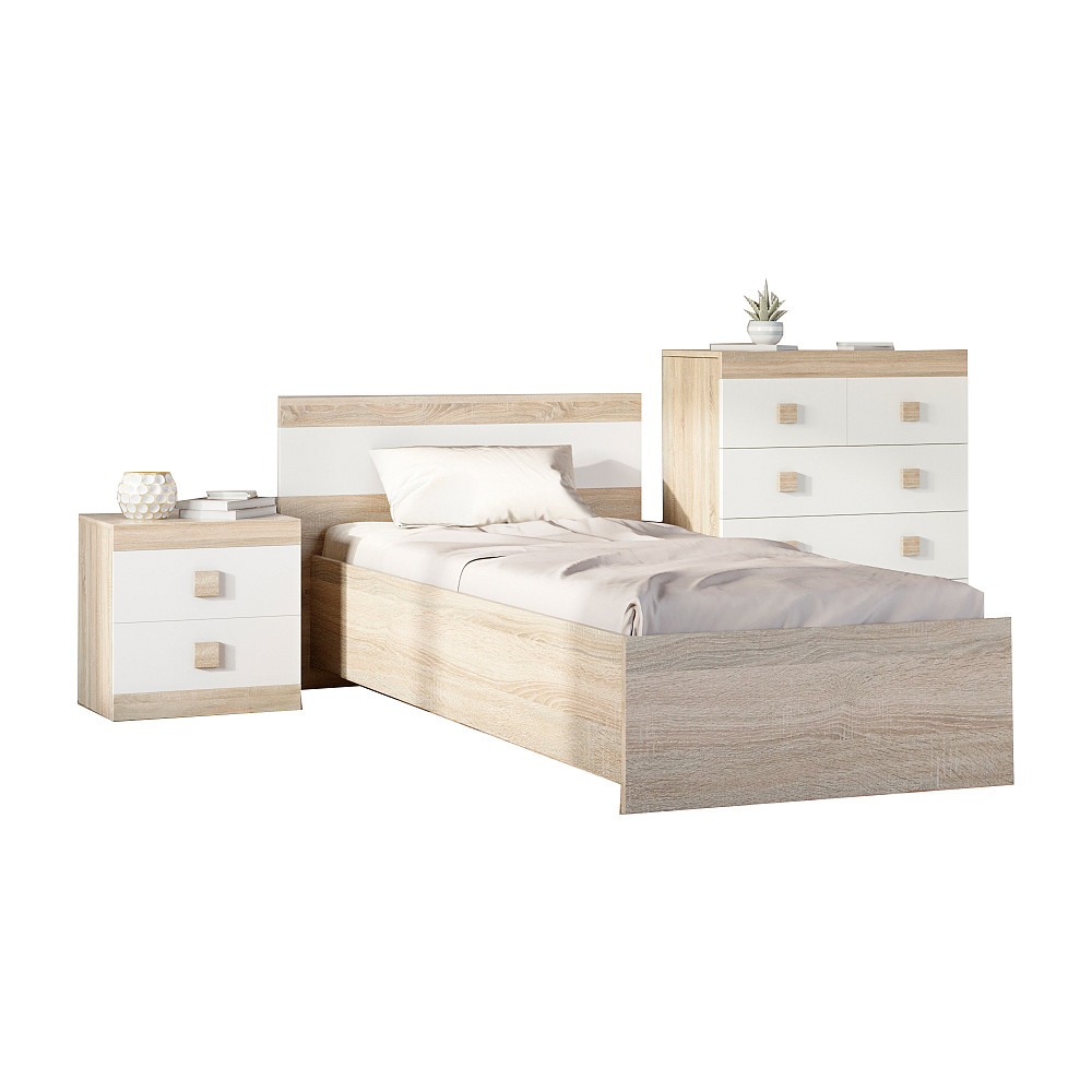 Спальня Дитяча Еверест Соната Комплект 8 (модульна - 3 елементи) дуб сонома + білий (DTM-2593) Львів - фото 2