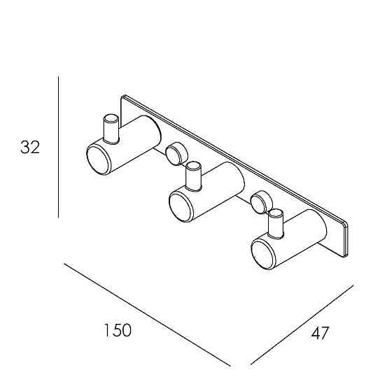 Гачки для рушників у ванну IMPRESE SKALA потрійний хром Київ