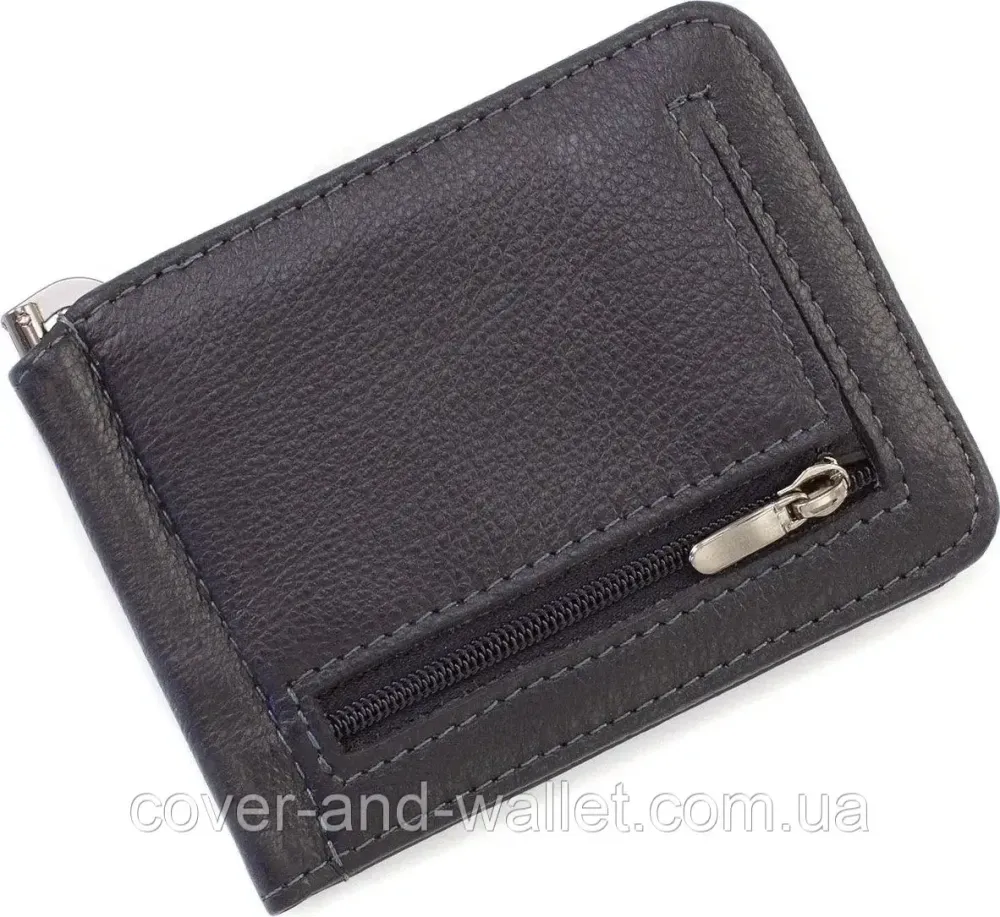 Тонкий кожаный зажим для денег на магнитах с монетницей Marco Coverna 22-124 Киев - изображение 2