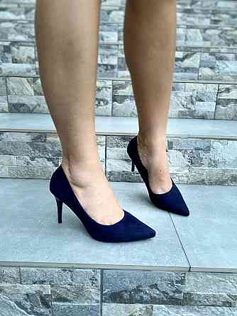 Comer Туфлі жіночі COMER темно-сині еко-замша висота каблука 8.5 см ( ) Коломыя