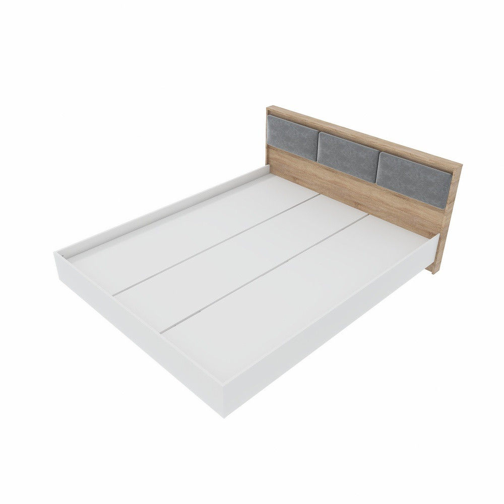 Ліжко двоспальне з підйомним механізмом Еверест Сіті-1600 200,5х168,8х82,6 см Дуб сонома/Білий (DTM-071087) Львів - фото 4