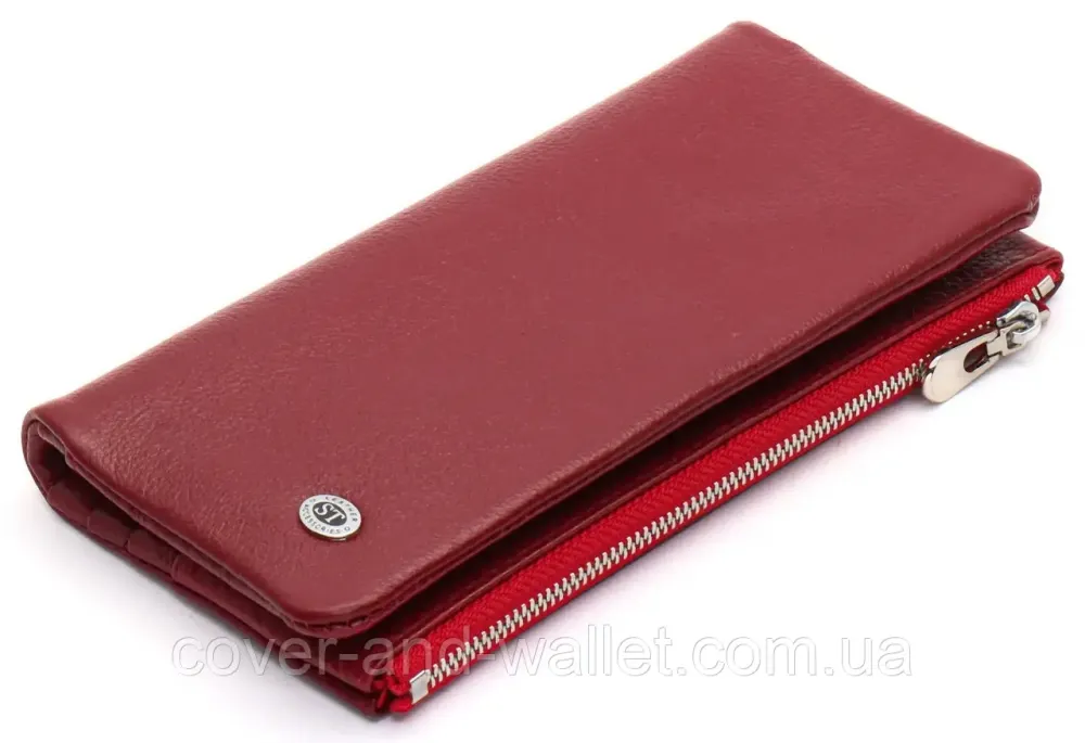 Тонкий пудровий жіночий гаманець купюрник із шкіри ST 009 Київ - фото 1