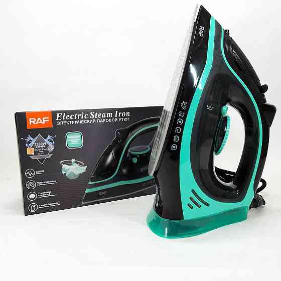 Праска парова RAF R.1250 з керамічною підошвою та функцією самоочищення 2200 Вт. RQ-290 Колір: синій Київ