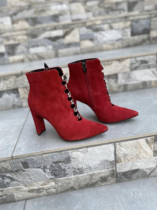 LIRIO Жіночі черевики LIRIO червоні натуральна замша 38р. каблук 9см ( /95-9551) Коломия - фото 9