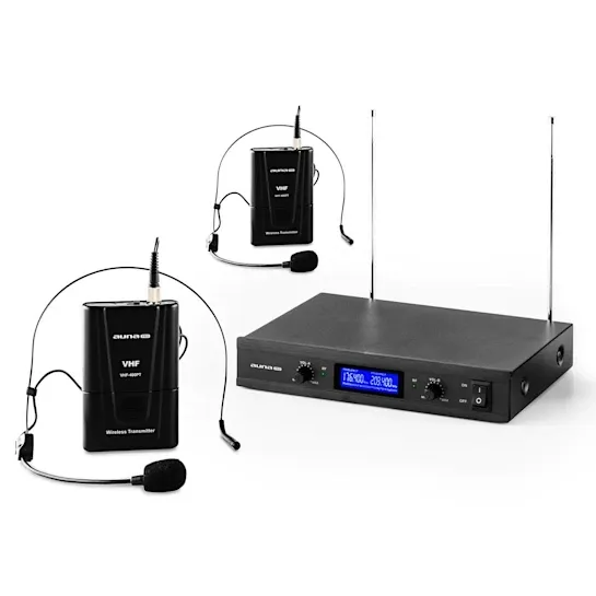 Комплект бездротових мікрофонів Auna VHF-400 Duo2 2-канальний з Німеччини Дніпро