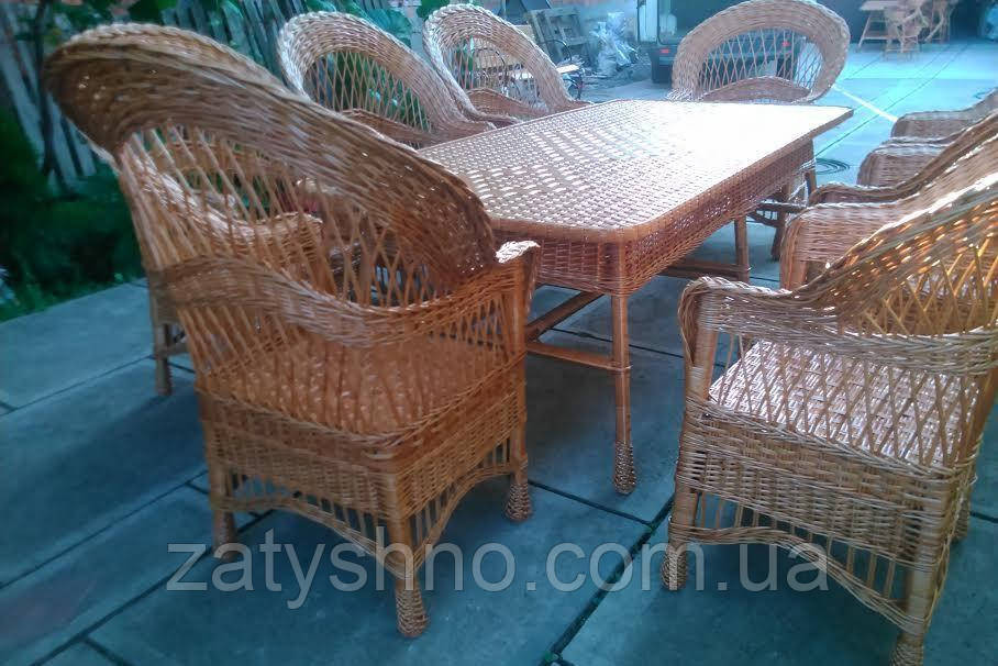 Плетеный обеденный комплект мебели из лозы на 8 персон Киев - изображение 2