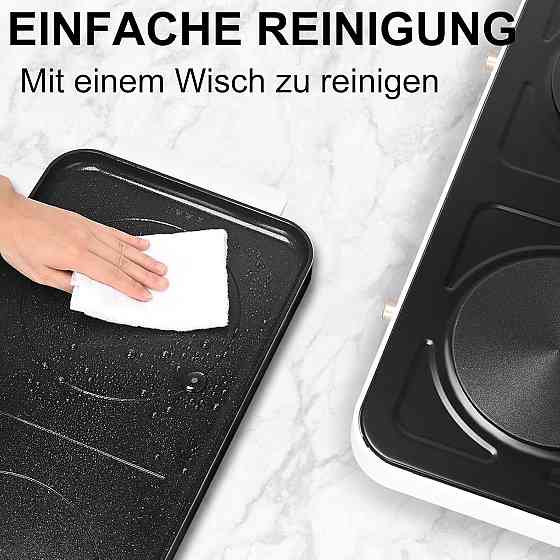 Електрична плита AEWHALE HP-2000 Чорний 2000W (1000+1000W) керамічна гриль панель знімна двозонна портативна Київ