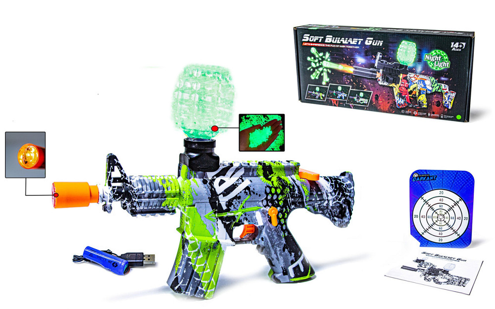 Автоматичний автомат на орбізах, на акумуляторі, кулі неонові - світяться у темряві, код 555M-1Y Одеса - фото 1