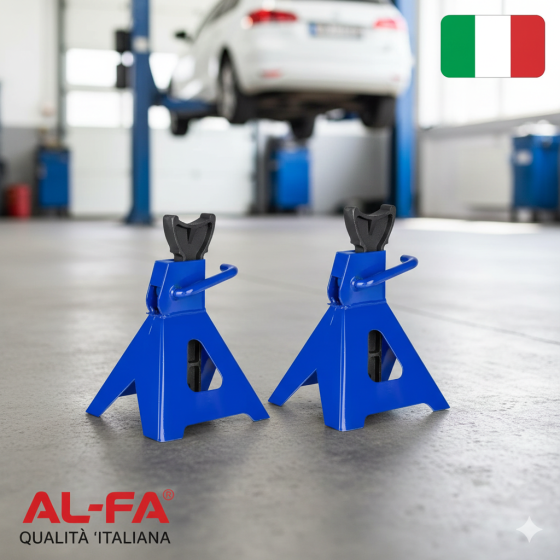 Підставки для підіймання автомобіля ALSJ-3T 180мм х 190мм професійні підставки‑козлики для авто AL‑FA в комплекті 2 шт Львів
