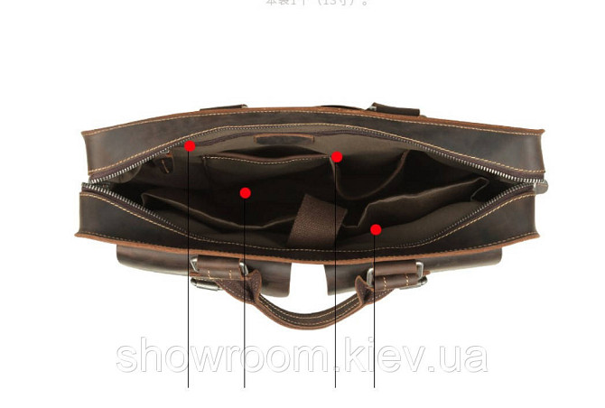 Мужская кожаная сумка портфель Wild Leather (262) черная Киев - изображение 4
