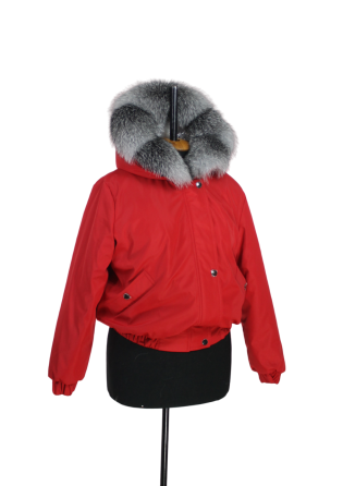 Бомбер женский с мехом блюфрост 50 Красный Харьков